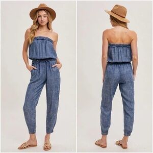 Tencel Strapless Jumpsuit